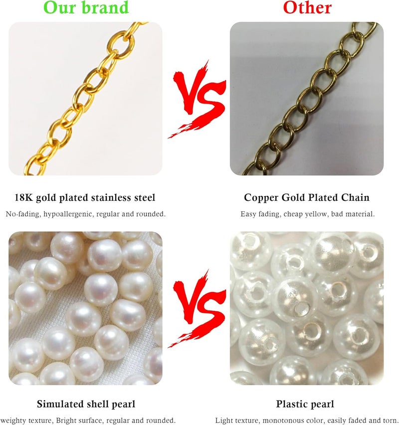 DAYANEY Pearl Bracelets for Women, Gold Bracelet Silver Pearl Jewelry as Valentines Gifts for Girls, Dainty Daisy and Heart Braclets Cute Floral Prom Jewelry for Bridesmaid Brazaletes Para Mujer - Image 5